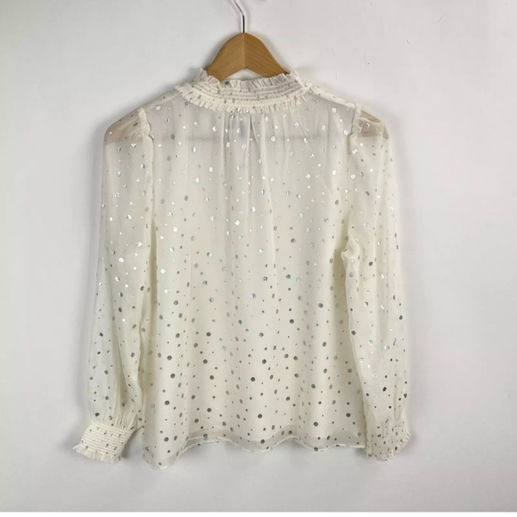 Talbots Smocked Cheerful Dots Top Petite PXL - Picture 5 of 8